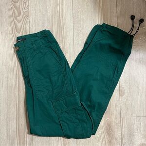 Green Cargo Pants with Adjustable Cuffs